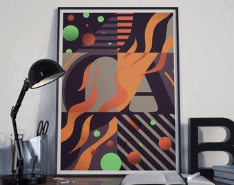 Poster canvas geometry color abstract print art