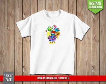 SHOPKINS Shopping Cart Iron On Printable Transfer - Trolley Iron Ons Transfer T-Shirt Decoration - Digital PNG File, Instant Download