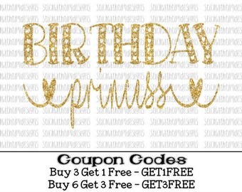 Birthday Princess Svg Birthday Svg Birthday girl svg Princess files PNG File svg files for Silhouette Cameo svg files for Cricut SVG Designs