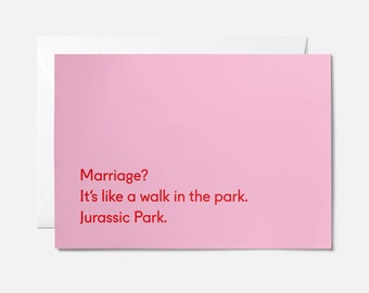 Funny wedding card - Funny engagement card - Funny anniversary card - Jurassic Park