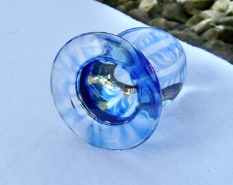 Glass Dildo- Butt Plug-Ocean Wave