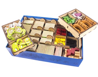 Carcassonne board game, wood insert, organizer game