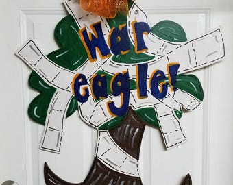 Toomer's Corner door hanger, Auburn football door hanger, football door hanger, War Eagle door hanger
