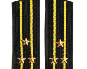 Vintage Captain of the Navy uniform boards used in Soviet Union, rank of Captain of the Navy USSR