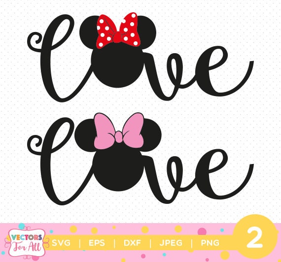 Download Minnie Mouse Love SVG, Minnie Mouse Love SVGs Monogram ...