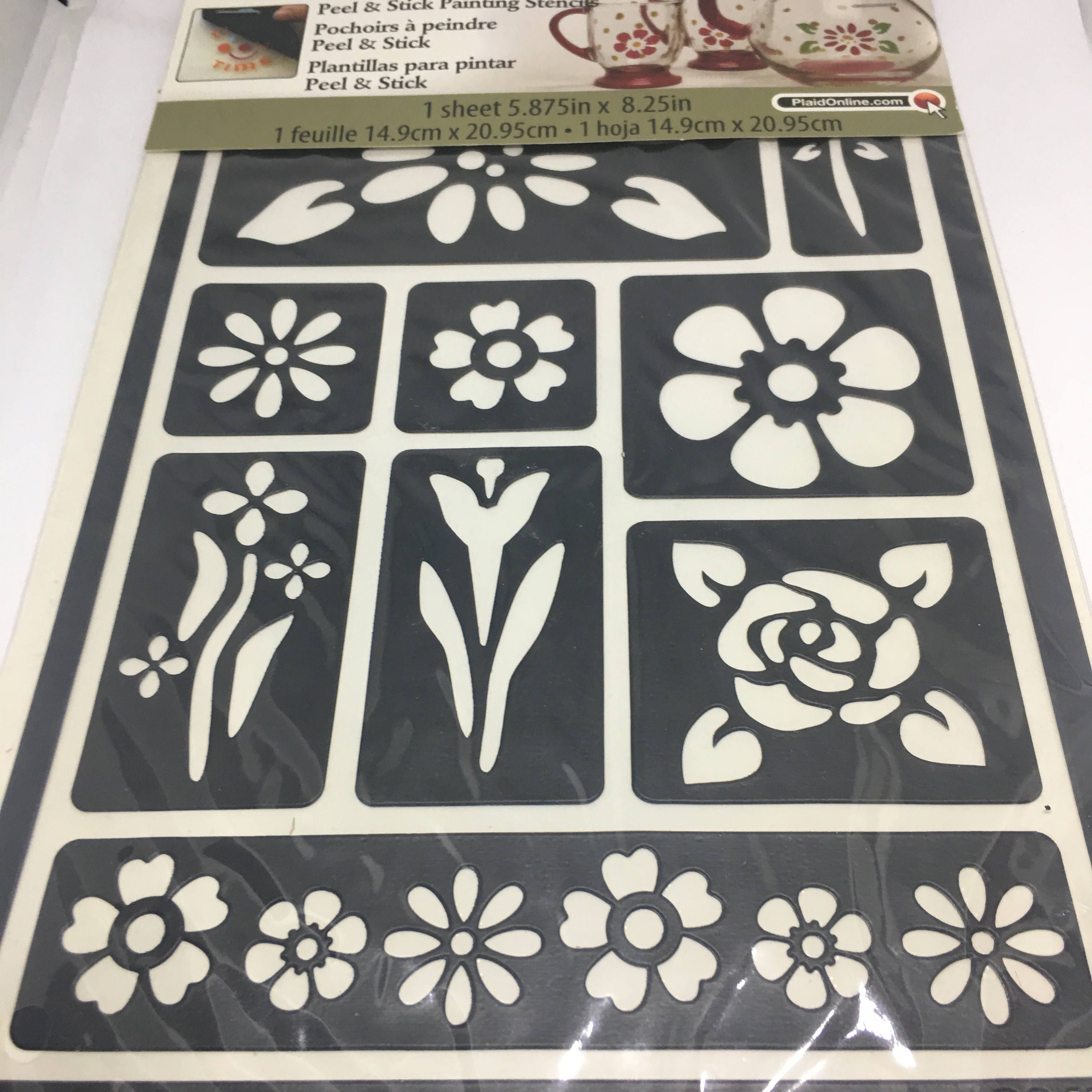 Stencils/ Floral Stencils / Peel & Stick Stencils/ Self Adhesive ...