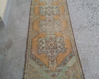 OUSHAK RUG ,Vintage Runner Rug, Anatolian Old Runner Rug , Turkish Runner Rug , Turkish Runner Rugs , 8'5" x 2'2" ,261cm x 69cm
