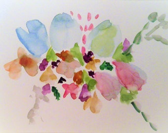 Flower Painting Abstract Painting Watercolor Flowers Floral Painting Original Watercolor Painting
