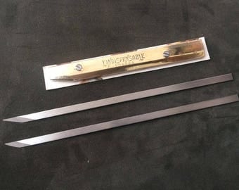 Leather Flat Knife "L'Indispensable" Vergez Blanchard/Brass Scabbard/Leather Paring Knife/Leather Craft Knife