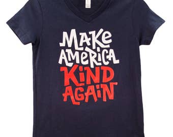 Make America Kind Again Kids Unisex Vneck