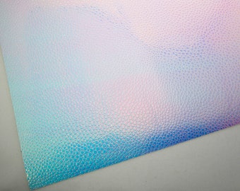 Mermaid Magic Holographic 8X11 Textured Fabric, White Soft Cotton Backing, Color Changing