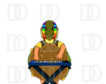 Daft Burger, Digital Print, Art, Bob's Burger, Gene Belcher, Cute, Daft Punk, Helmet
