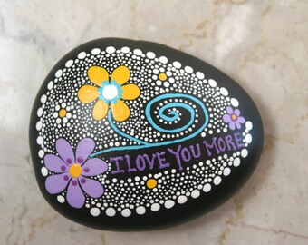 Rock Art, Painted Rock, Hand Painted Zen Doodles, Inspirational Gift, Unique Garden Art, Meditation Decor, Natural Accent,
