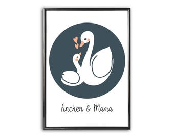 Personalized image swans | Mother's day