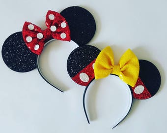 Minnie Mouse Ears || Minnie Mouse Ears || Mickey Mouse Ears|| Mouse Ears Headband