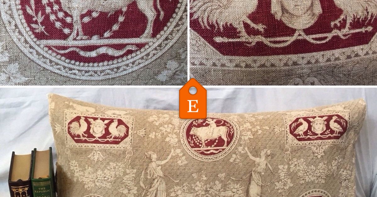 Antique FRENCH Fabric XLarge Bolster MadetoOrder Pillow