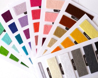 SWATCH CARD felt colours x60