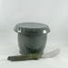 Extra Large Green French Butter Crock with Bell Lid - Ceramic Butter Keeper Crock - lidded butterdish - French Butter Dish