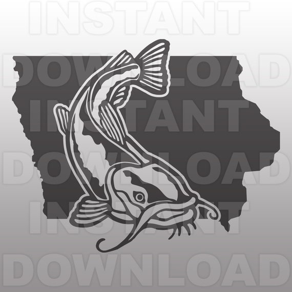 Download Iowa Catfish SVG FileFishing SVGFisherman SVG Vector Art
