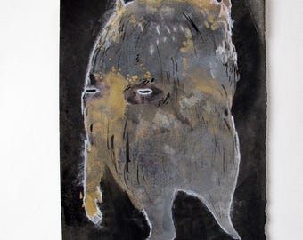 Leaning Forward Original Monster Monoprint