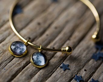 Custom Birth Moon Charm Bracelet - Multiple Moon Dates - Gift for Mother's Day, Anniversary, Birthday, Christmas, BFF - Custom Moon Bracelet