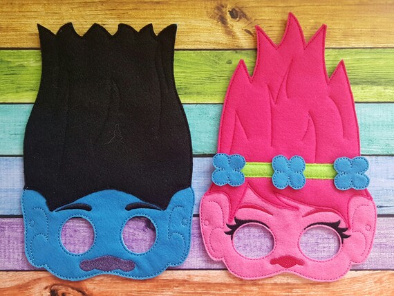 Troll Felt Masks Trolls Halloween Costume by TreasuredForever