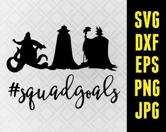 Villain SVG Disney Iron On Decal Cutting File / Clipart in Svg, Eps, Dxf, Png, and Jpeg for Cricut & Silhouette squad goals friends friend
