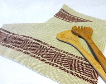 Handwoven Breadcloth, Cotton/Linen Towel for Kitchen & Bath - Handtowel, Kitchen Towel, Handwoven Towel, Tea Towel, Ecru Towel (#16-28B)