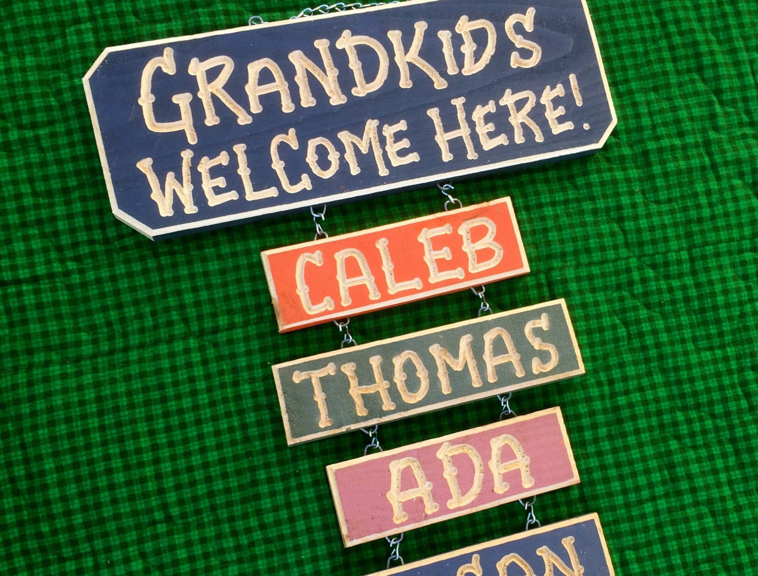 GRANDKIDS WELCOME HERE Grandparents Carved Wood Sign 38