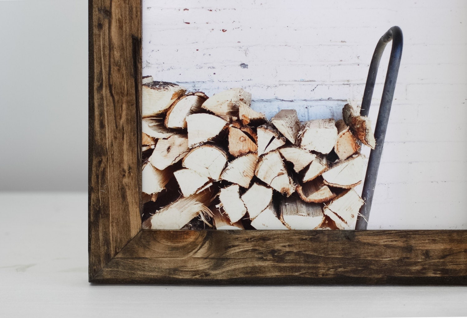 8x10 dark brown picture frame . distressed style . handmade