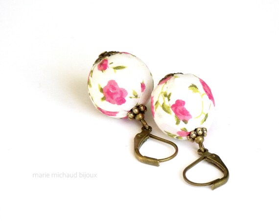 Liberty earrings,Summer earrings,Flower earrings,Bride earrings,Wedding earrings, Country chic earrings,Wedding jewelry,Romantic earrings