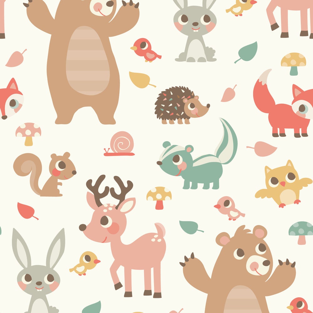 Woodland Animals Fabric Woodland Animals By Laura_Mayes