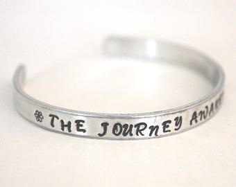 Quote Bracelet, the journey awakens the soul, positive message, Aluminum bracelet, Inspirational Jewelry, jewelry with meaning, made in ohio