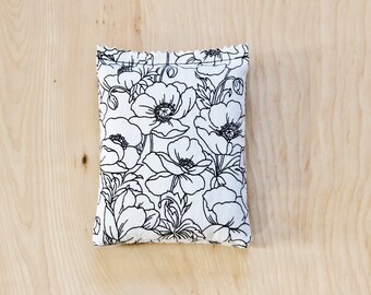 Floral Lavender Sachets, Black & White Bedroom Decor, Scented Drawer Sachets