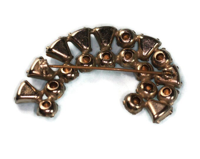 Curved Crystal Rhinestone Brooch Diamante Wedding Special Occasion