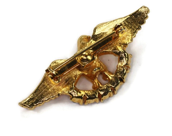 Eagle Pin Red White Blue Rhinestone Patriotic Vintage