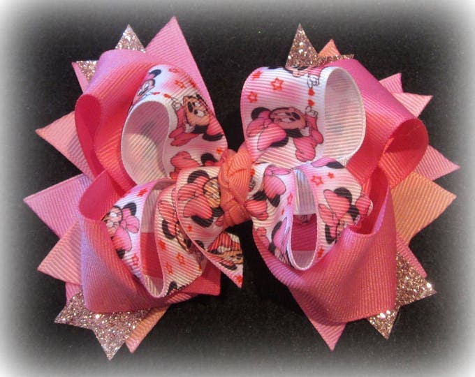 Minnie Mouse Bow, Baby Minnie Bows, Mouse Boutique Hair Bow, Mouse Bow, Mouse band, Minnie Band, Boutique Minnie Bow, Girls Minnie Mouse Bow