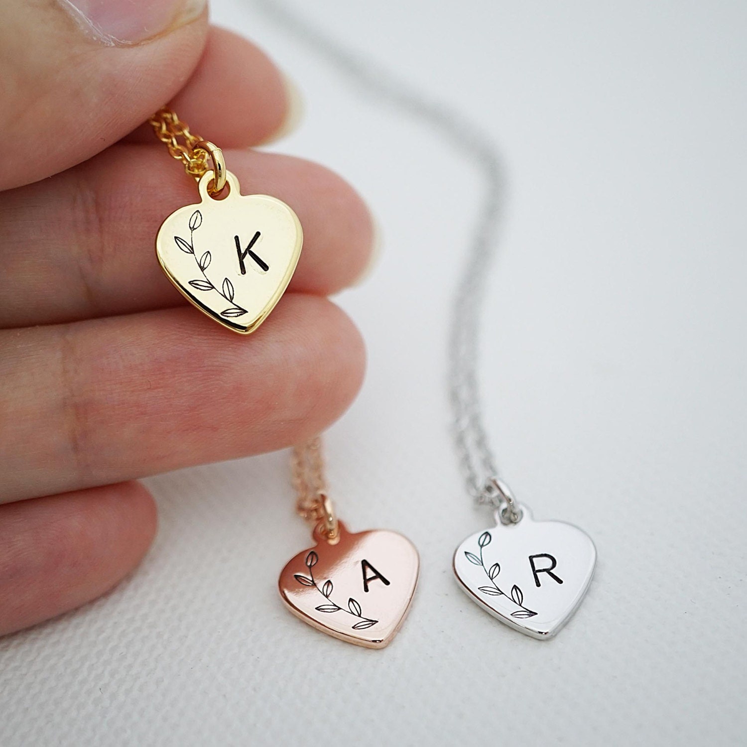 Heart Personalized Necklace Initial Necklace Heart necklace