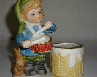 Vintage Christmas Little Drummer Boy Candle Holder Christmas Luvkins