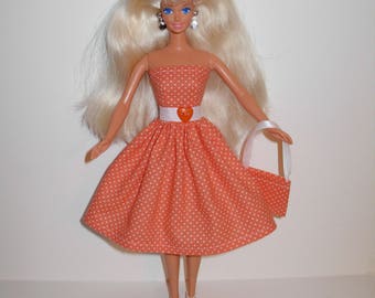 Handmade barbie clothes CUTE dress and bag 4 barbie doll