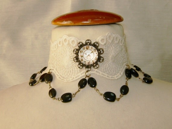 steampunk ivory choker, gothic , victorian by ClaudiaCandeiasArt steampunk buy now online
