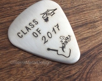 Class of 2017 Gift Guitar Pick High School Graduation Gift Boy Guitar Pick Graduation Gift Boy Graduation Guitar Pick 2017 Graduation