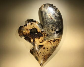 Heart best gift ever 50th Anniversary gift heart art wood carving by Gary burns