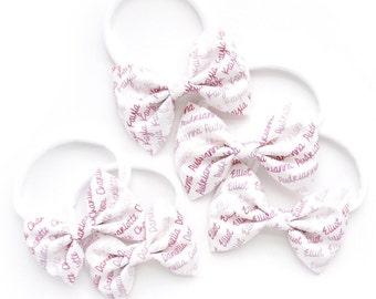 Personalized Name Bow - Personalized Baby Headband - Custom Name Hair Bow - Personalized Gift - Baby Shower - Personalized Fabric