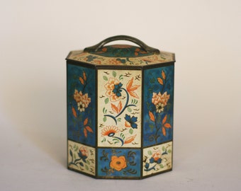 vintage decorative tin with lid