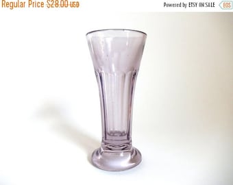 Antique Turn of the Century Sun Dyed Purple Leaded Glass Vase