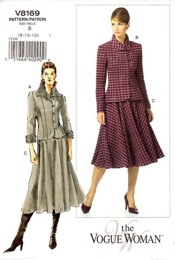 Pick Your Size Vogue Suit Pattern V8169 Misses' Fitted