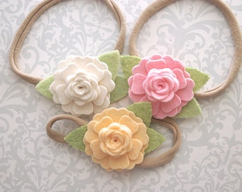 Felt Flower Headband, Baby Flower Headband, Baby Headband, Flower Headband, Felt Baby Headband, Newborn Headband, Toddler Headband Baby Girl