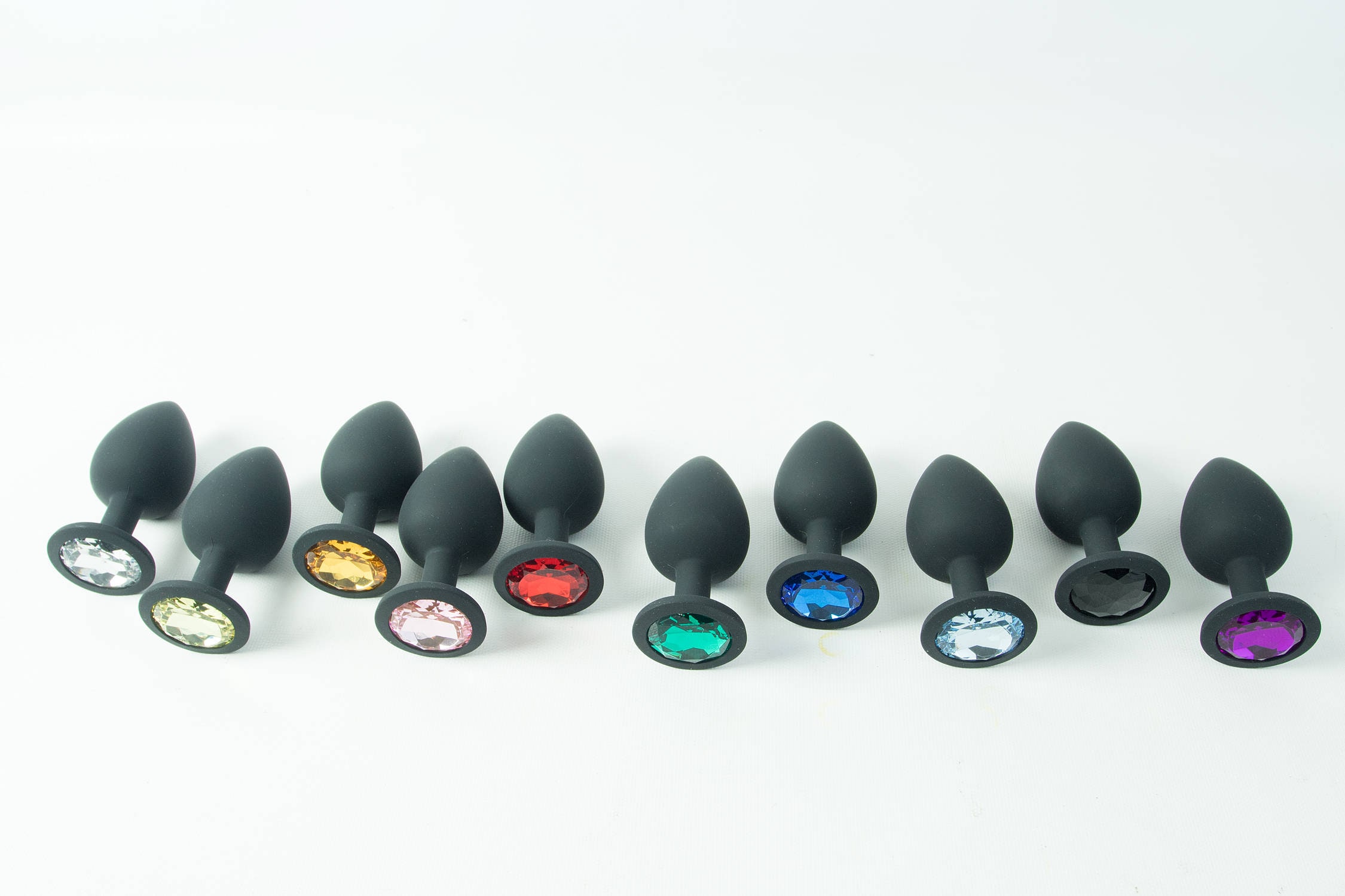 Mature Large Black Silicone Jeweled Anal Plug Butt Play Bdsm 