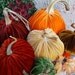 6 Silk Velvet Pumpkins with real Pumpkin Stems and 9 Silk Velvet Acorns with real Acorn Caps - #312
